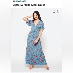 41 Hawthorn Elisse Surplice Maxi Dress